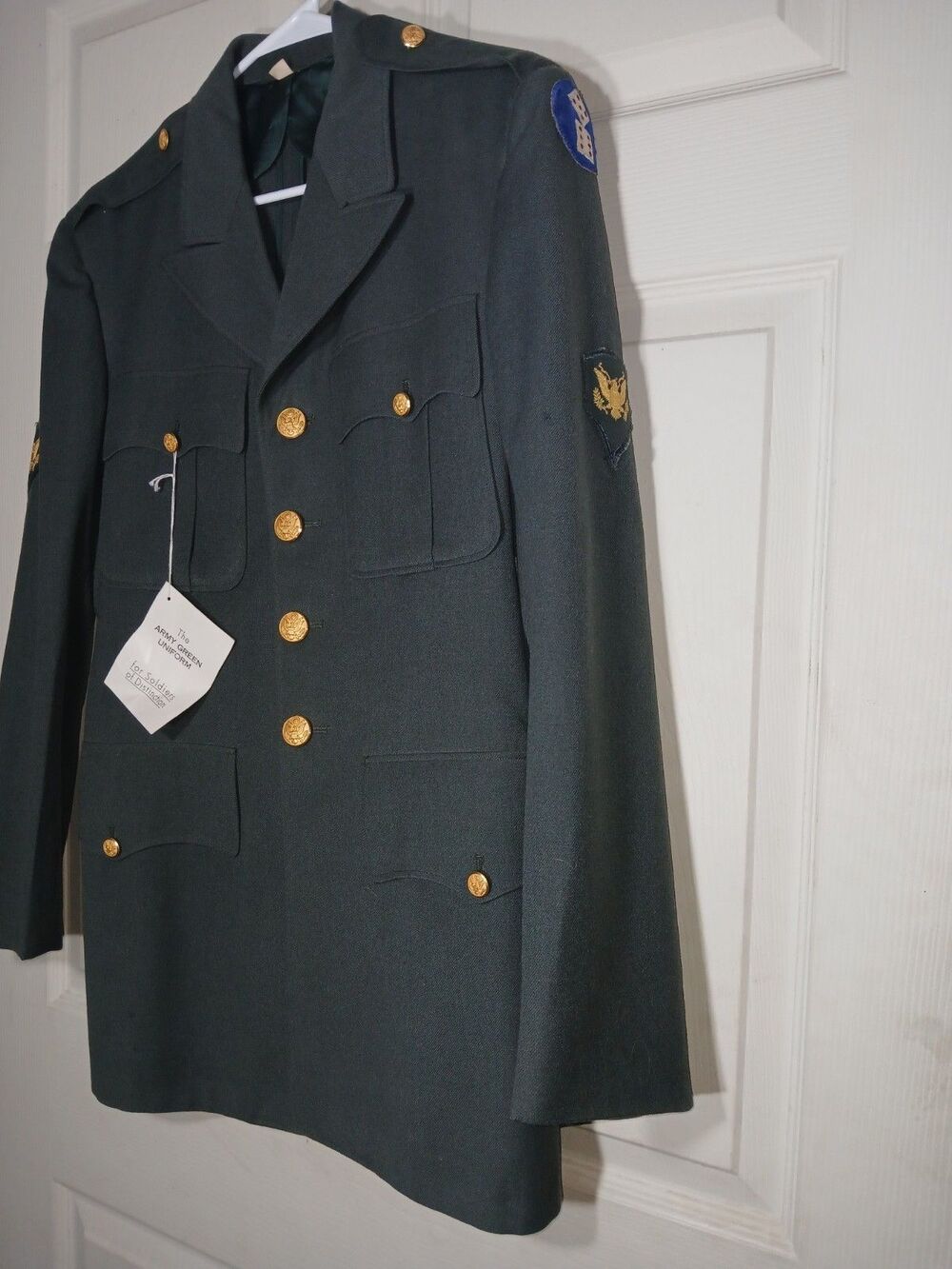 Unissued U.S. Army Green Wool Serge Dress Coat 1956 Size 38R Original Tag NOS - Picture 9 of 16